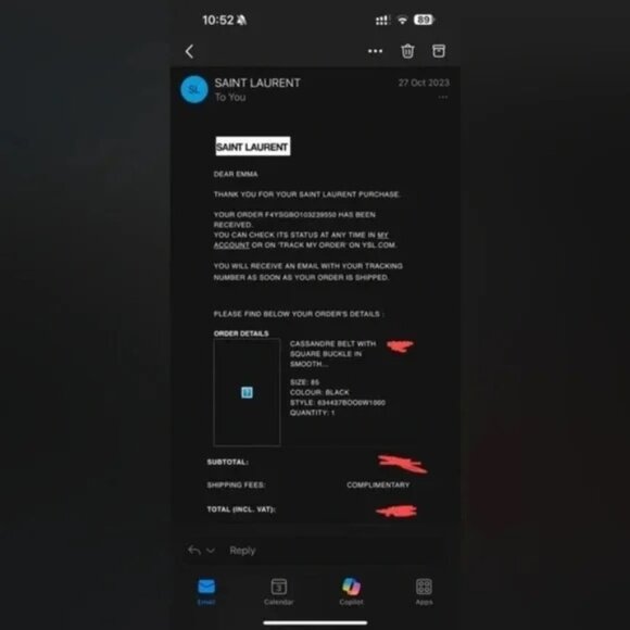 YSL Logo Belt in Black - Picture 6 of 6